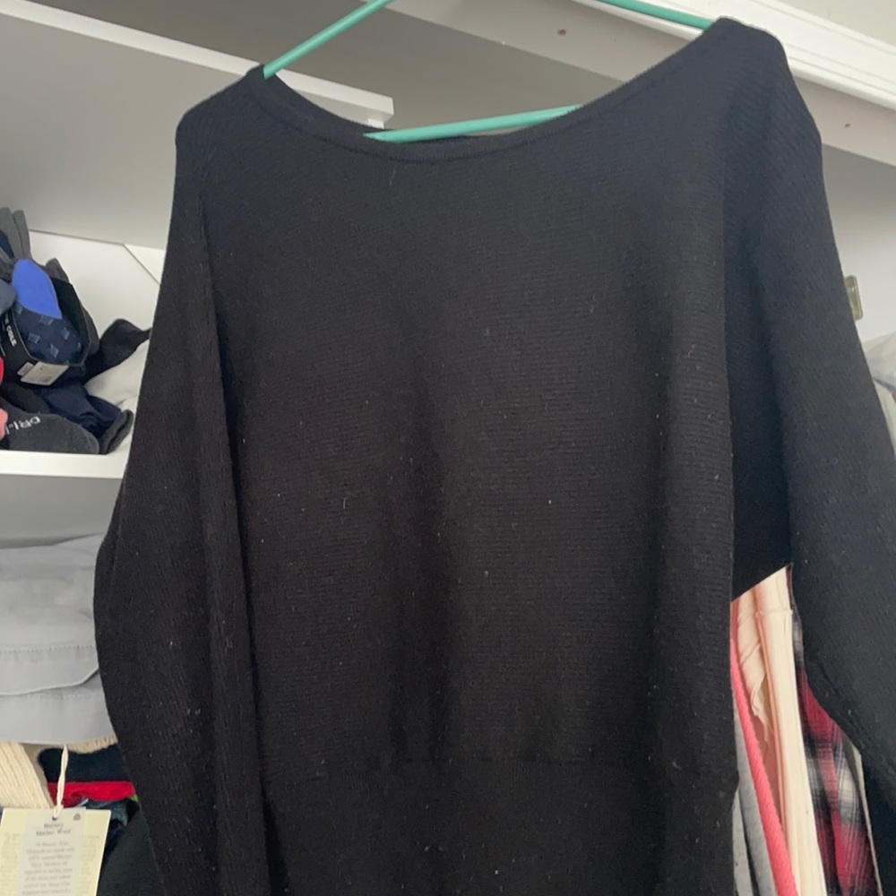 black dolman sleeve ribbed sweater- express